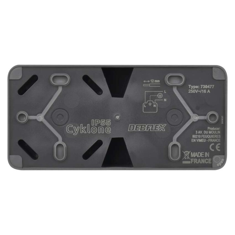 CYKLONE zásuvka dvojnásobná IP55  D730421 5
