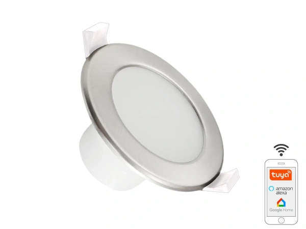 LED podhľadové svietidlo WIFI 7W / IP44 / 3000K - 6500K / SI - LDL163/SW 3