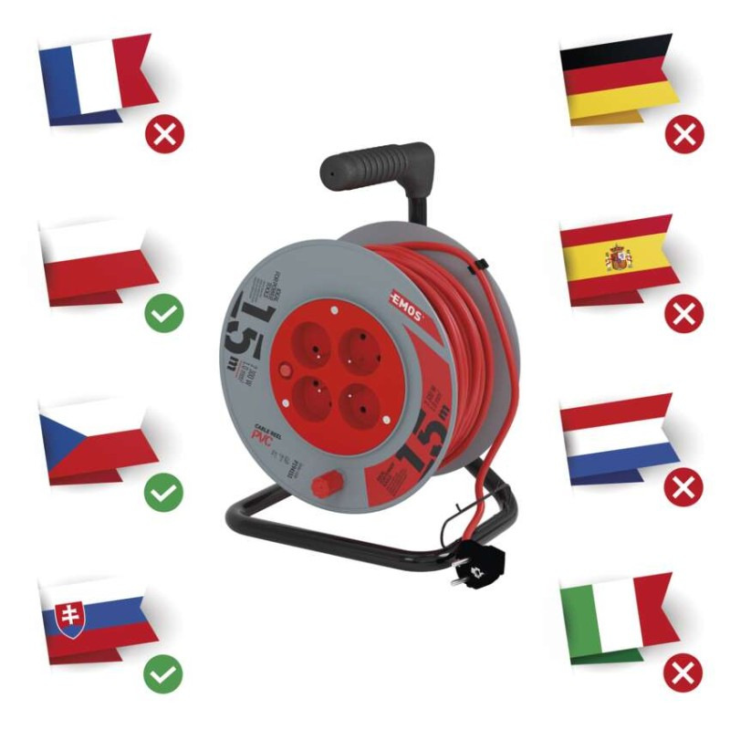 Káblový bubon KB4- 4-zásuv.15m PVC            P194151 4