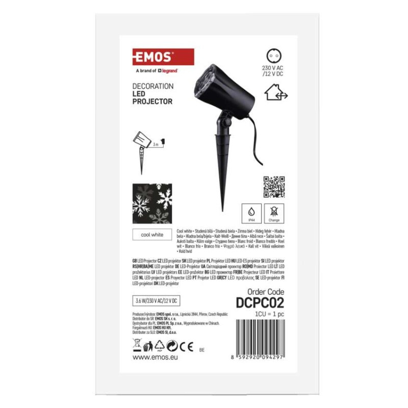Vianoce LED projektor padajúca vločka 9