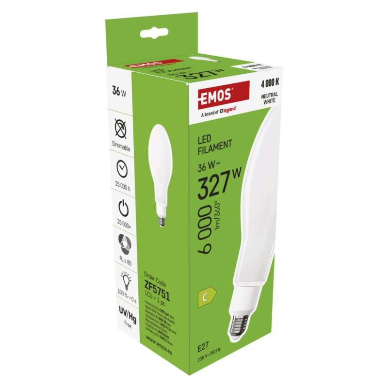 LED FLM ED90 36W(327W) 6000lm E27 NW 7