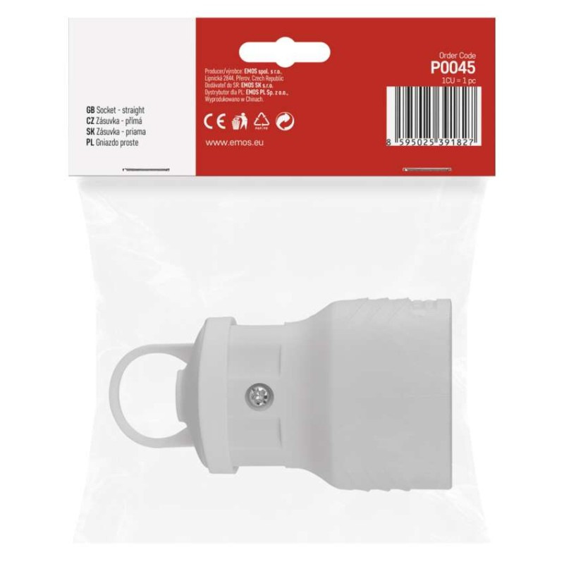 Zásuvka priama 250V 16A biela P0045 EMOS 5
