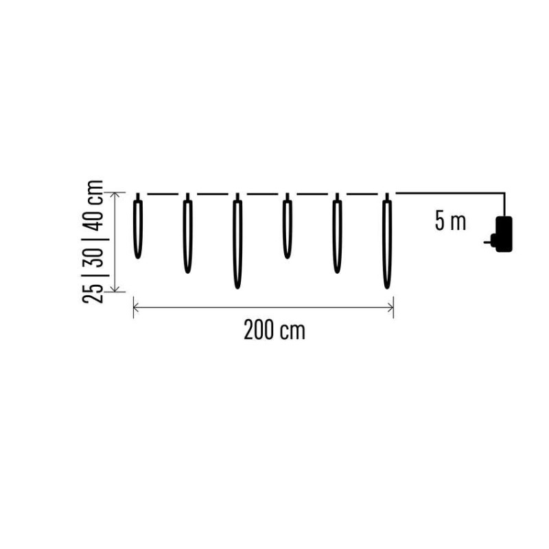 VIANOCE Girlanda LED pad. cencúle 6ks 2M biela DCPC06 1