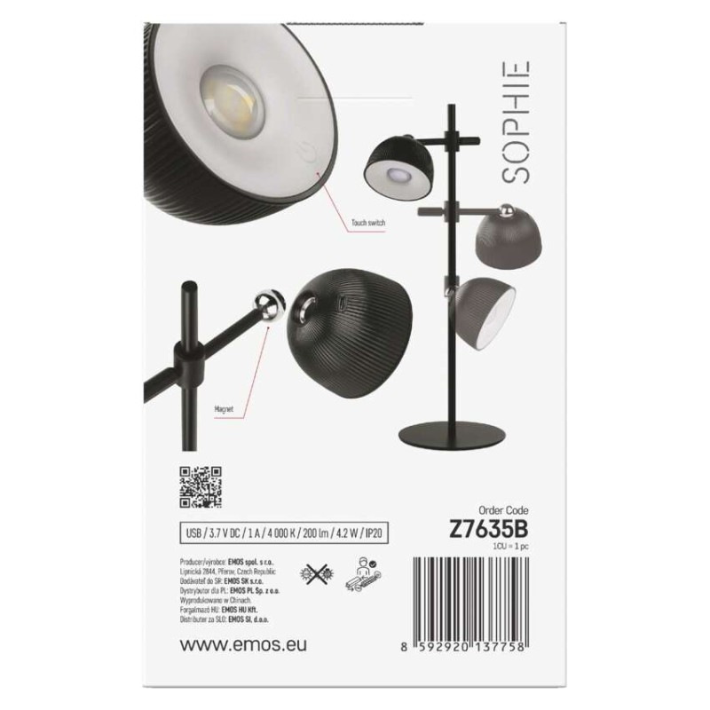 LED STOLNÍ LAMPA SOPHIE ČERNÁ 11