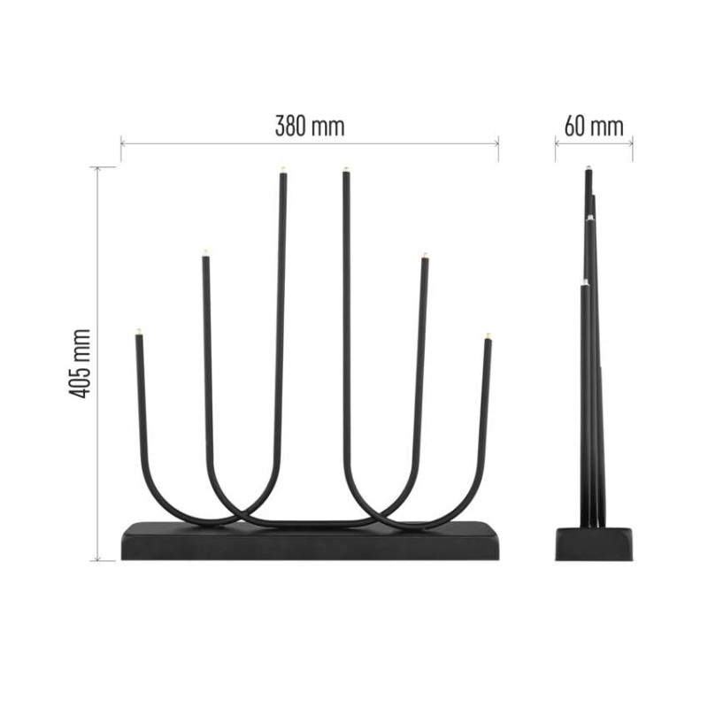 6LED CANDLE STAND METAL 2AA WW 3