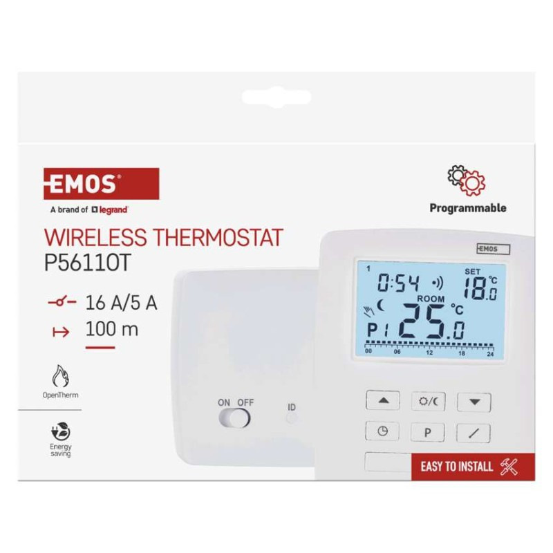 Termostat izbový OpenTherm P5611OT digit.7°C-30°C,po 0,2°C 9