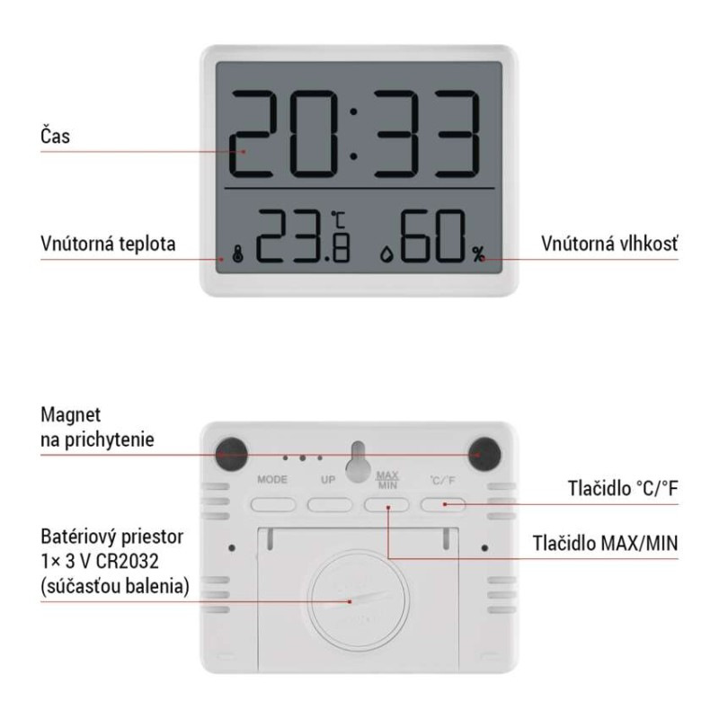 Teplomer E6210 bezdrôtový digitálny s vlhkomerom EMOS