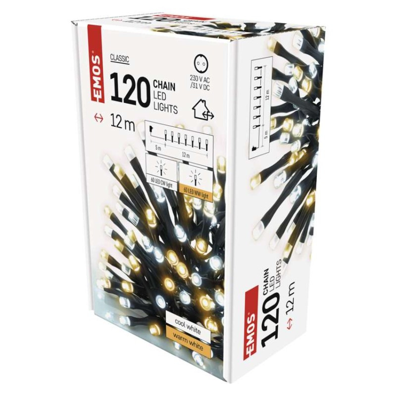 Vánoční řetěz CLS TIMER 12M WW/CW