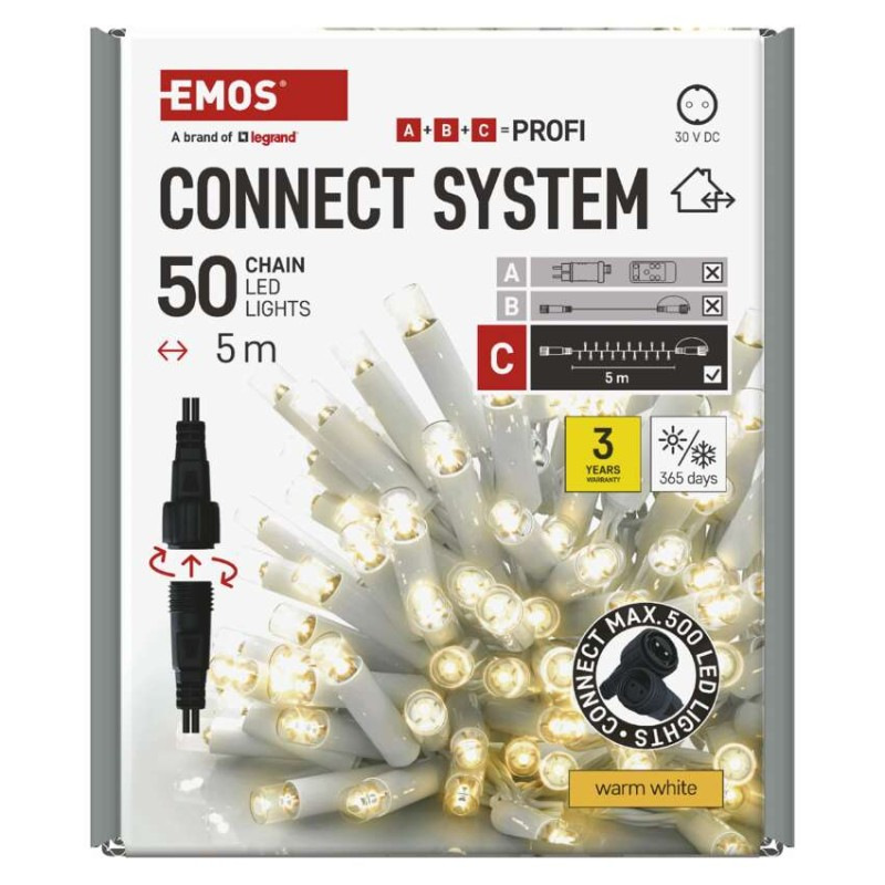 Spojovací řetěz 5M-WHITE IP44 WW ZY2155 10