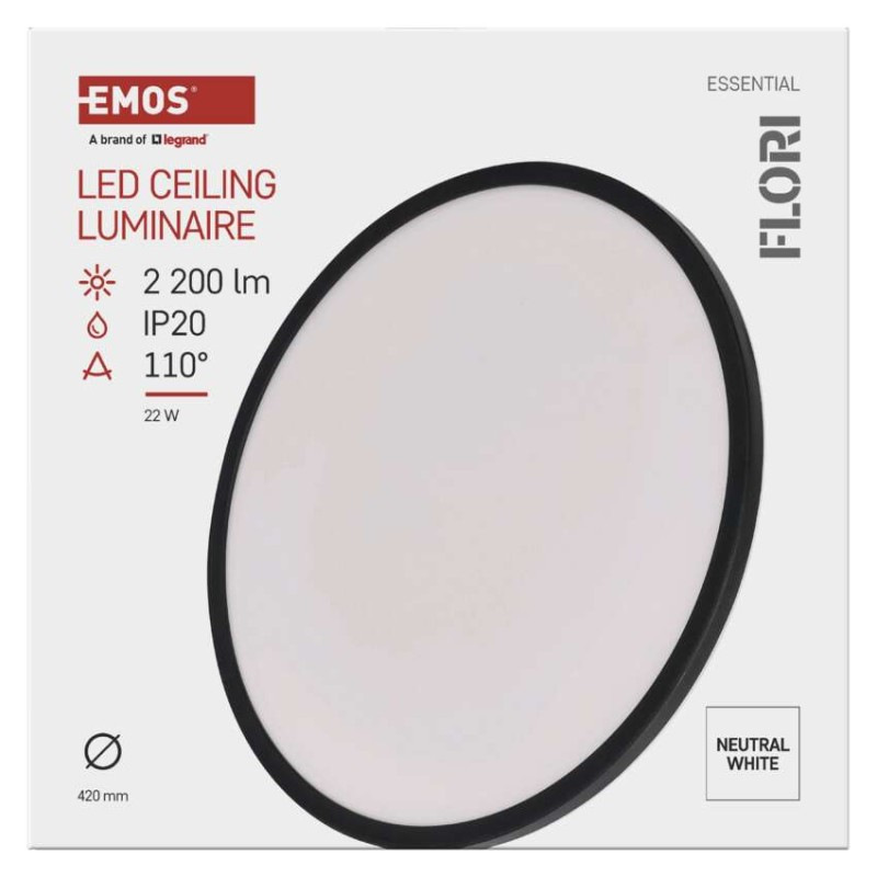 LED SVÍTIDLO FLORI PŘ.K 22W 2200LM NW IP 14