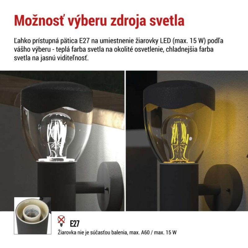 LED ZAHRADNÍ SVÍTIDLO,E27,IP44,MAX 15W,N 4