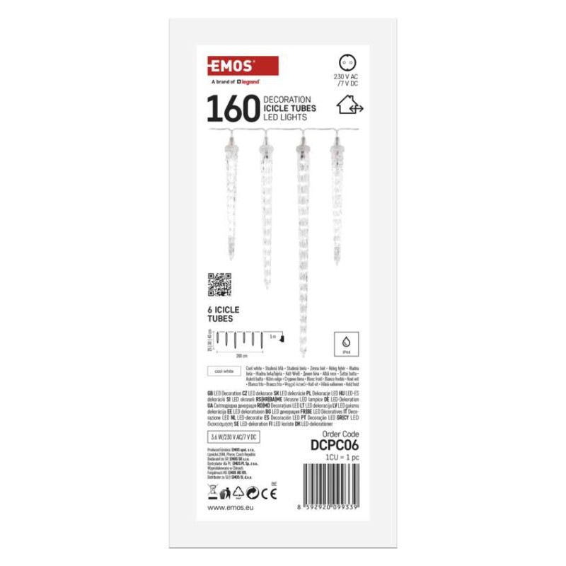 VIANOCE Girlanda LED pad. cencúle 6ks 2M biela DCPC06 6