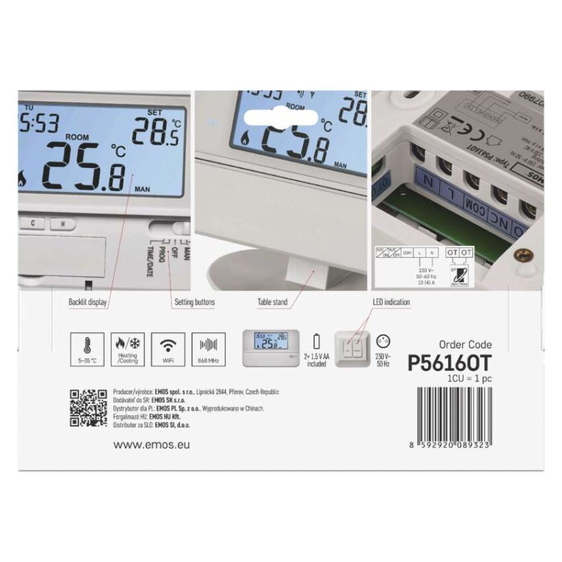 TERMOSTAT BEZDRÁT.PROG. P5616OT 12
