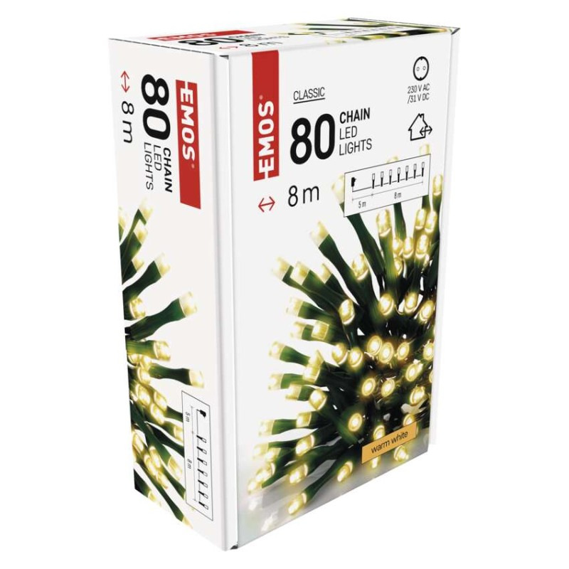 80LED XMAS CLS TIMER 8M WW 9