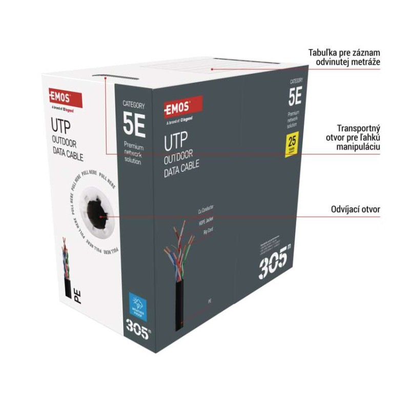 UTP KABEL CAT5E PE OUTDOOR 305M BOX 2