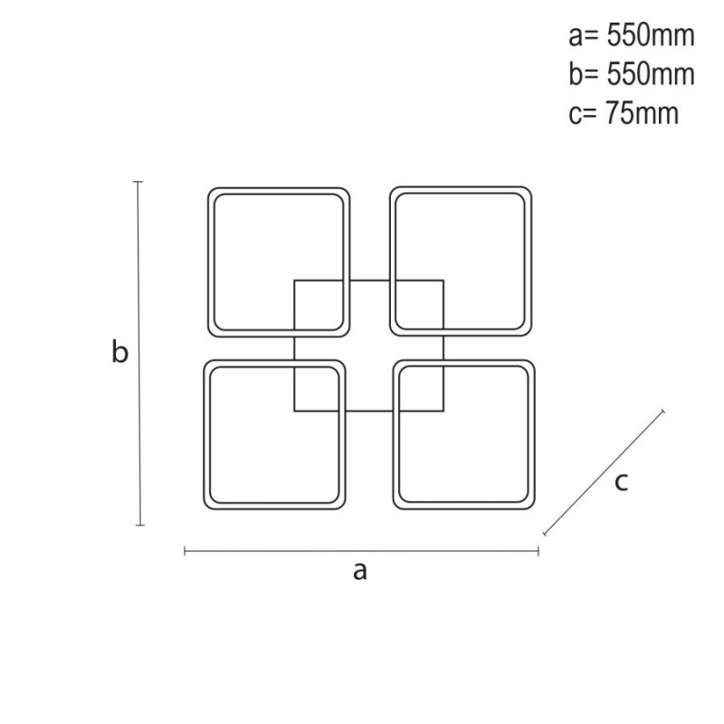 LED stropná lampa + diaľkový ovládač 70W - J3325/W 9