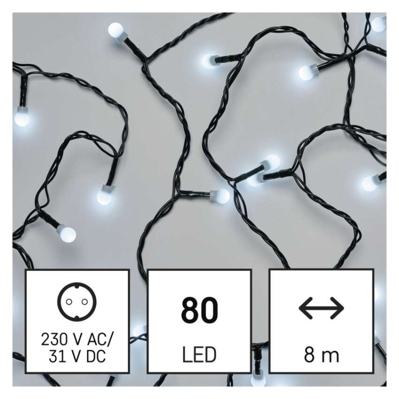 VIANOCE Reťaz CHERRY 80LED 8m IP44 D5AC02 studená biela EMOS 1