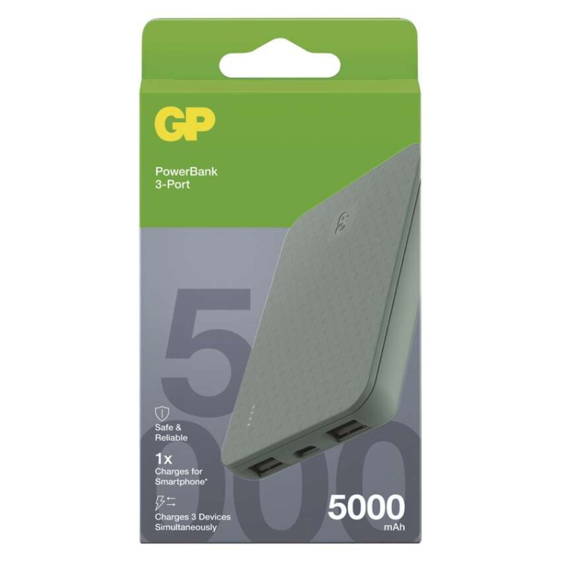 GP B+ PWB 5000mAh ŠEDÁ 2xUSB-A, 1xUSB-C 5