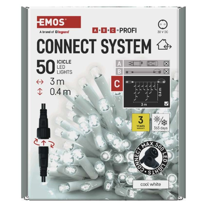 Řetěz rampouchy 3M-WHITE IP44 CW ZY2158 10