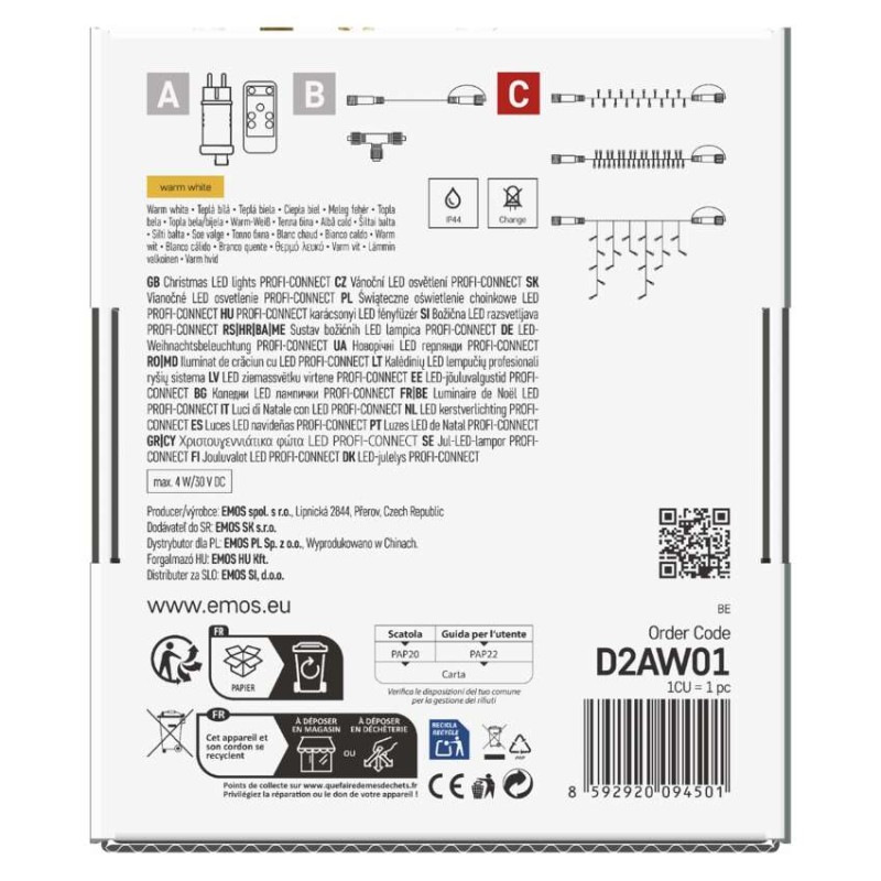 Spojovací řetěz 50LED 5M BLACK WW ZY2007 13