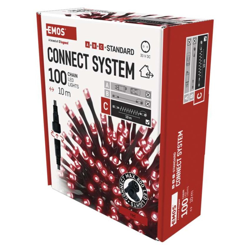 VIANOCE reťaz connect 100LED 10M IP44 RED