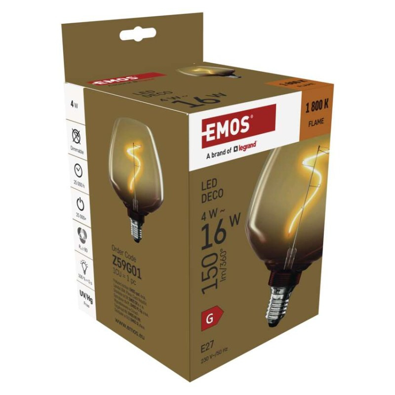 Žiarovka LED DECO S123 4W 150lm E27 Z59G01 9