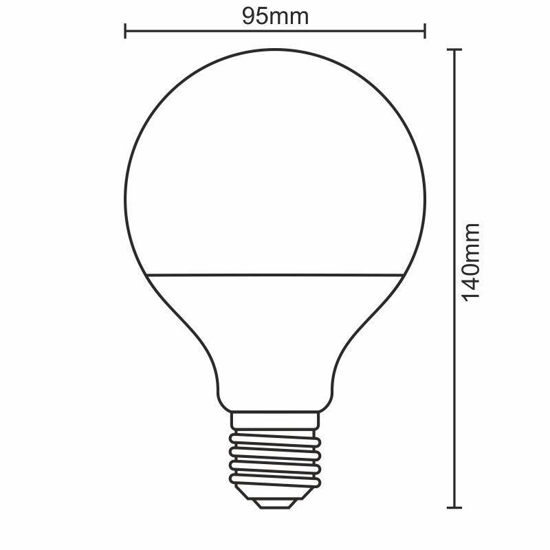 LED žiarovka 18W - G95 / E27 / SMD / 3000K - ZLS912 2
