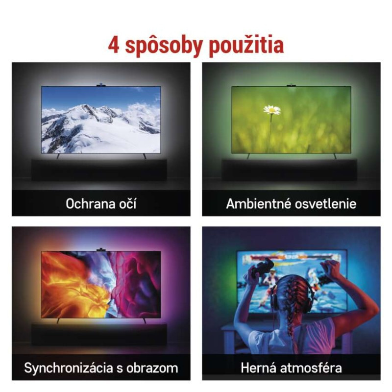GOSMART AMBIENTNÍ OSVĚTLENÍ TV 75" 1