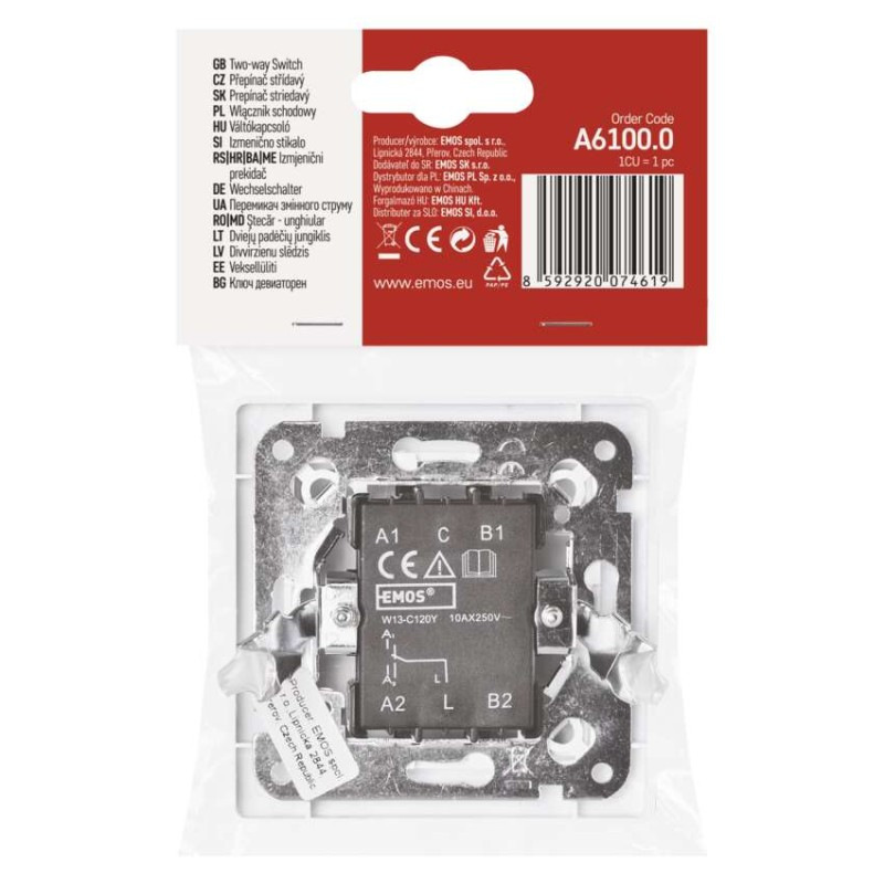 Spínač č.1/6 250 V/10 A max. IP20  A6100.0 5