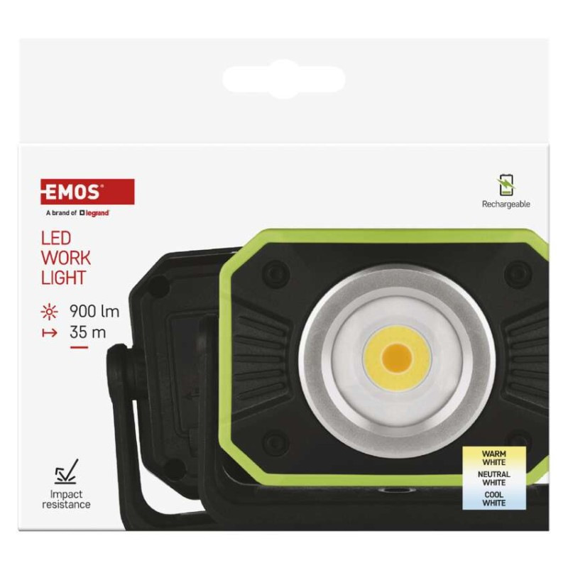 COB LED NABÍJECÍ PRACOVNÍ REFLEKTOR 900L 10