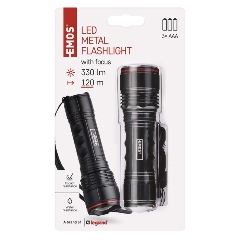 LED SVÍTILNA KOVOVÁ 330 lm - 3×AAA 4