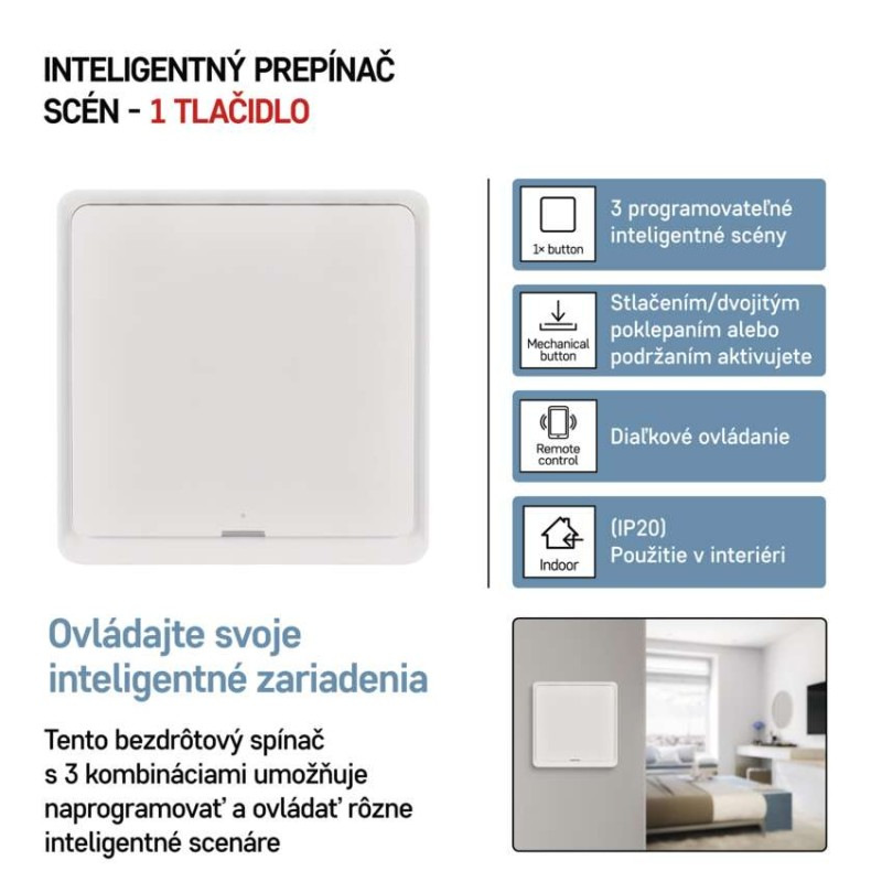 GOSMART SCÉNICKÝ VYPÍNAČ 1TL IP-2001ZW Z