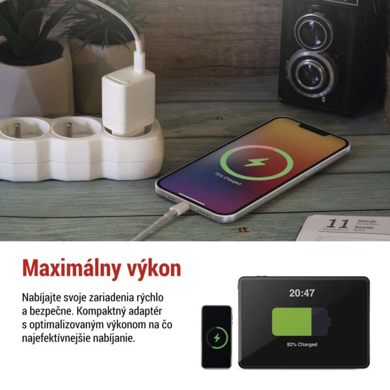 USB ADAPTÉR SÍŤ GAN PD 20W; C 2