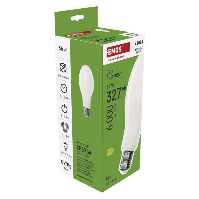 LED FLM ED90 36W(327W) 6000lm E40 NW 7