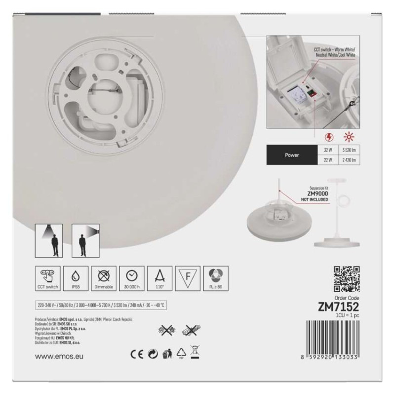 LED SVÍTIDLO DIONI 32W 3520LM IP55 CCT B 9