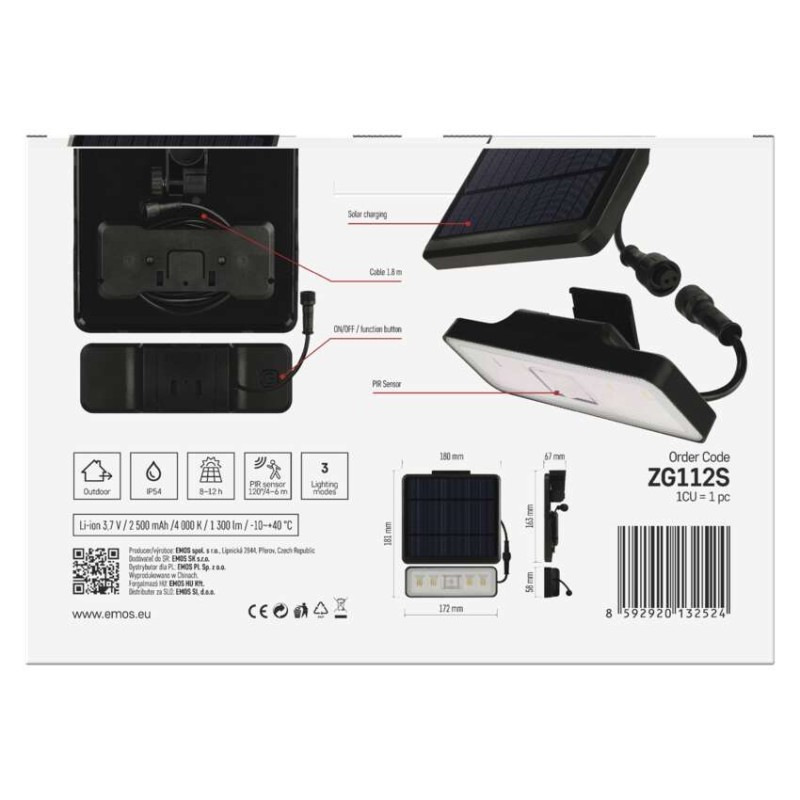 LED SOLARNÍ REFLEKTOR SUNNO 1300LM IP54 8