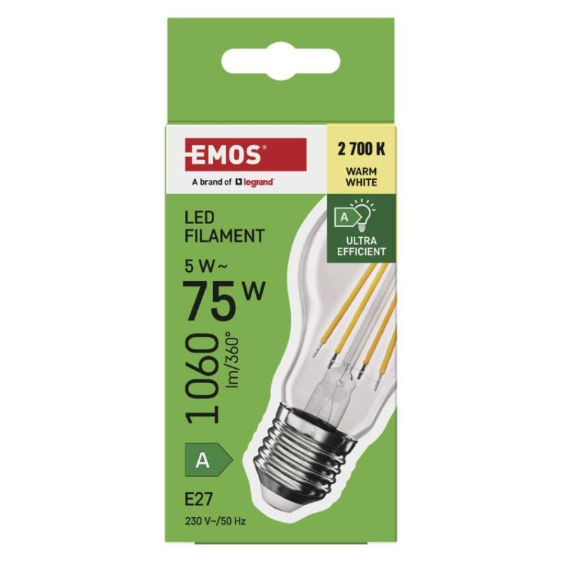 LED FLM A60 5W(75W) 1060lm E27 WW 8