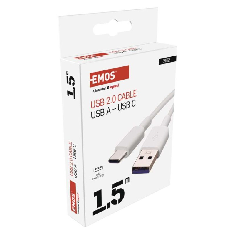 USB 2.0 A/M-C/M 1,5M BÍLÁ 4