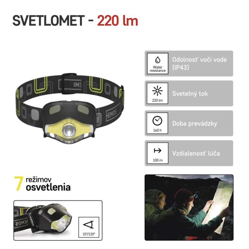 ČELOVKA 3W LED + COB 1