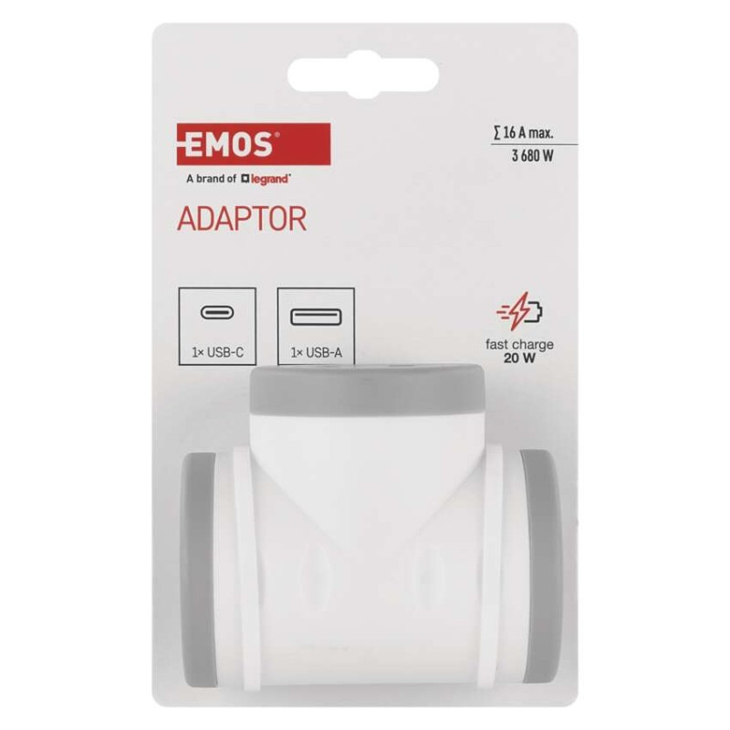 ZÁS. ROZBOČOVACÍ 2×, 1×USB-A(QC20W)+1×US 5