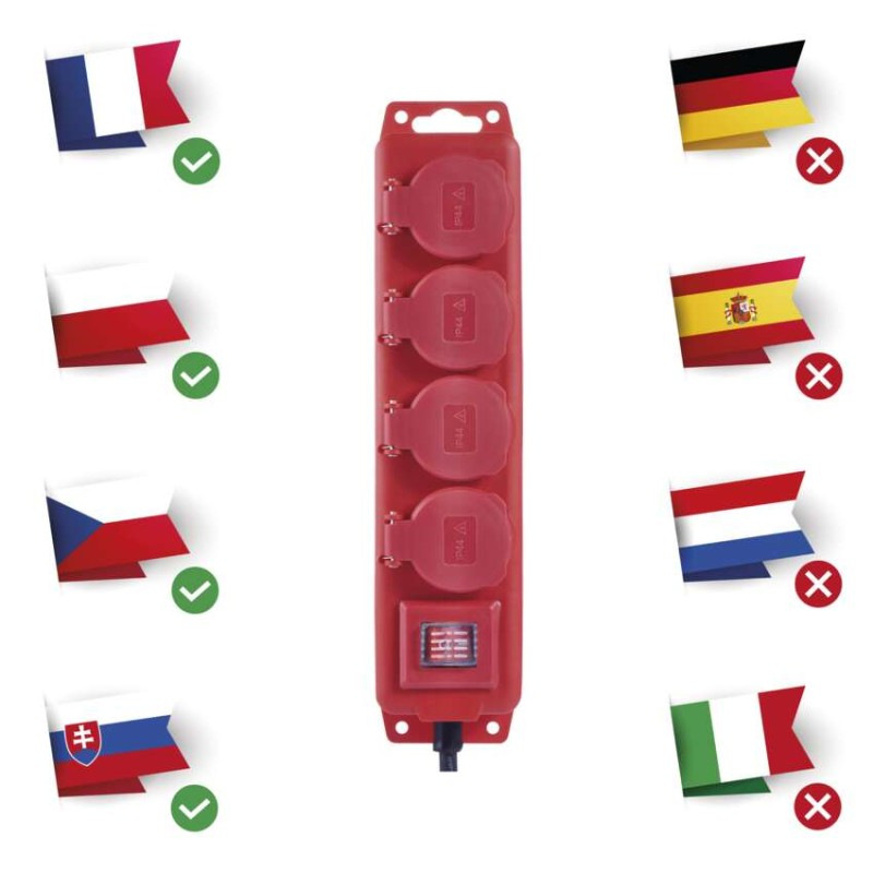Kábel predlžovací 4Z 5M 1,5m IP44 s vypínačom P14151 1