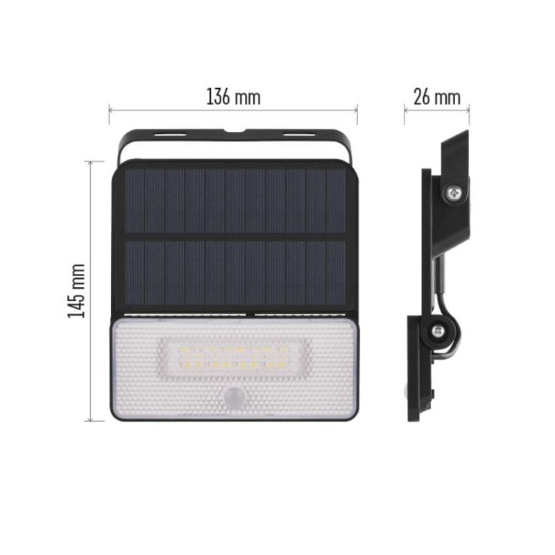 LED SOLARNÍ REFLEKTOR SOLO 1000LM IP54 N 4