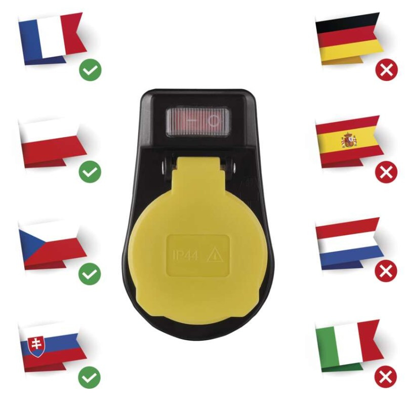 Zásuvka s vypínačom  IP44     P00271 1