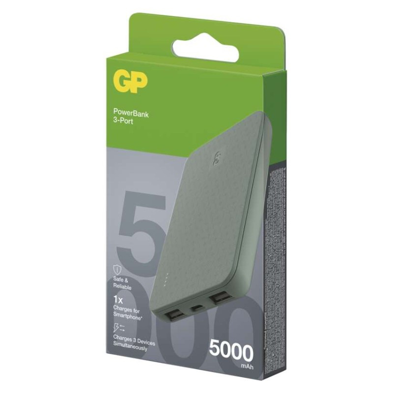 GP B+ PWB 5000mAh ŠEDÁ 2xUSB-A, 1xUSB-C