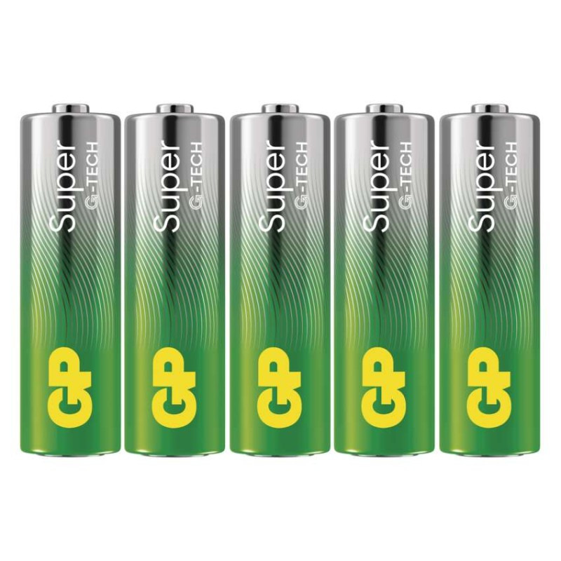 GP alkalická baterie SUPER AA (LR6) 5PP
