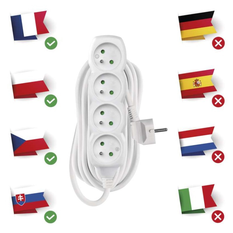 Kábel predlžovací 4Z 7m  P0417R 3x1,5mm2 3