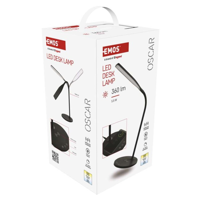 LED STOLNÍ LAMPA OSCAR ČERNÁ 12