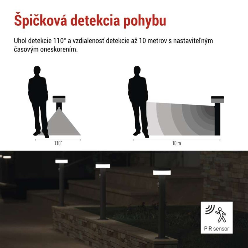 LED ZAHRADNÍ SV.IP44,SOLÁR SLOUP.50cm 4
