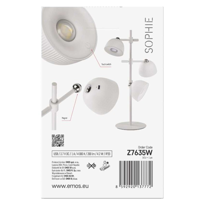 LED STOLNÍ LAMPA SOPHIE BÍLÁ 11