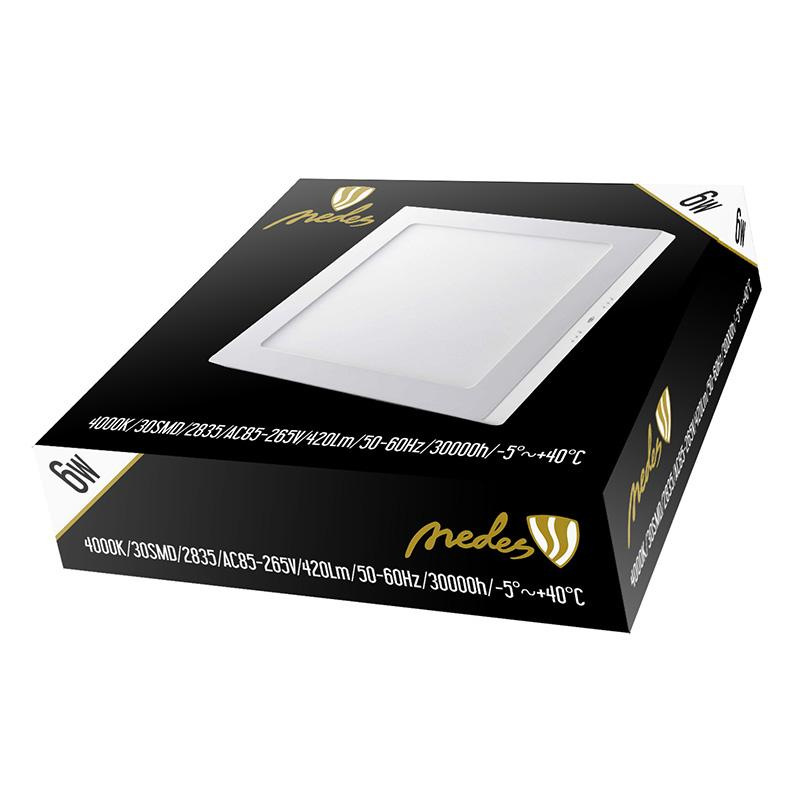 LED prisadený panel 6W / PSSF / SMD / 4000K / WH - LPL421 5